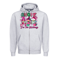 Heather Grey gnome for the holidays Zipper Hoodie - Zillion Design Studio