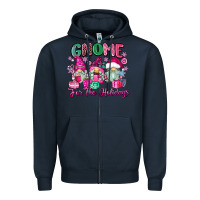 Navy gnome for the holidays Zipper Hoodie - Zillion Design Studio