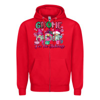 Red gnome for the holidays Zipper Hoodie - Zillion Design Studio