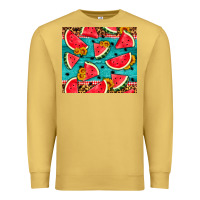 Antique Gold watermelon and sunflowers Premium Sweatshirt - HRA Design Shop