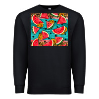 Black watermelon and sunflowers Premium Sweatshirt - HRA Design Shop