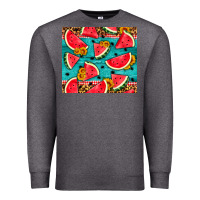 Charcoal Heather watermelon and sunflowers Premium Sweatshirt - HRA Design Shop