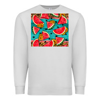 Dove Grey watermelon and sunflowers Premium Sweatshirt - HRA Design Shop
