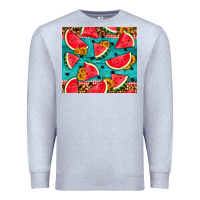 Heather Grey watermelon and sunflowers Premium Sweatshirt - HRA Design Shop