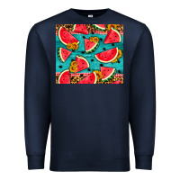 Navy watermelon and sunflowers Premium Sweatshirt - HRA Design Shop