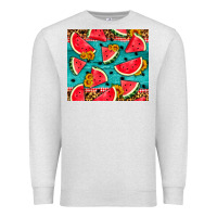 Oatmeal Heather watermelon and sunflowers Premium Sweatshirt - HRA Design Shop