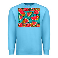 Ocean Blue watermelon and sunflowers Premium Sweatshirt - HRA Design Shop