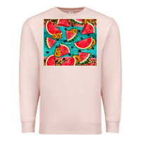Pale Pink watermelon and sunflowers Premium Sweatshirt - HRA Design Shop