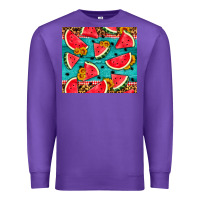 Purple watermelon and sunflowers Premium Sweatshirt - HRA Design Shop