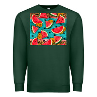 Sports Green watermelon and sunflowers Premium Sweatshirt - HRA Design Shop