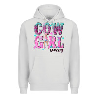 Dove Grey cowgirl sassy with pink cowgirl Premium Hoodie - NancyCooperArtShop