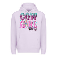 Lilac cowgirl sassy with pink cowgirl Premium Hoodie - NancyCooperArtShop