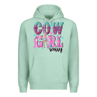 Seafoam cowgirl sassy with pink cowgirl Premium Hoodie - NancyCooperArtShop