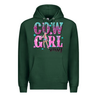 Sports Green cowgirl sassy with pink cowgirl Premium Hoodie - NancyCooperArtShop