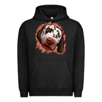 Pigment Black dalmatians peach glitter background Urban Hoodie - Jasminsmagicworld