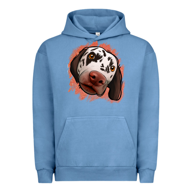 Dalmatians Peach Glitter Background Urban Hoodie by Jasminsmagicworld | Teevron