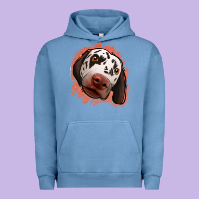 Dalmatians Peach Glitter Background Urban Hoodie Designed By Jasminsmagicworld
