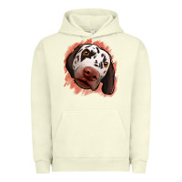 Pigment Pistachio dalmatians peach glitter background Urban Hoodie - Jasminsmagicworld