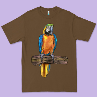 Blue Throated Macaw Premium Tee Designed By Lillyallendesigns