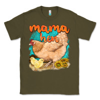 Army Green mama hen with sunflowers Classic Tee - texasbilliewilder