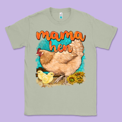 Classic Tee mama hen with sunflowers