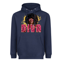 Navy Diva juneteenth Heavyweight Hoodie - Zillion Design Studio