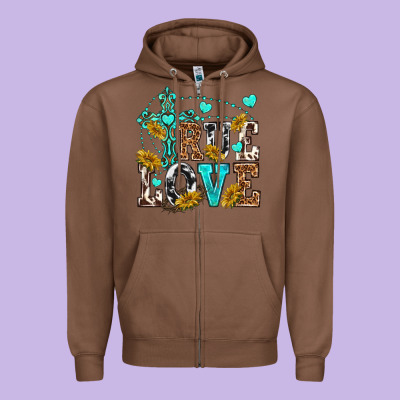 True Love Zipper Hoodie Designed By Texasbilliewilder