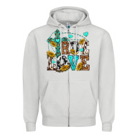 Dove Grey true love Zipper Hoodie - texasbilliewilder
