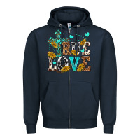 Navy true love Zipper Hoodie - texasbilliewilder