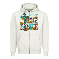 Oatmeal Heather true love Zipper Hoodie - texasbilliewilder