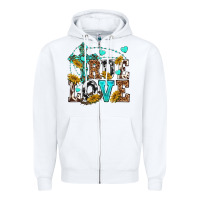 White true love Zipper Hoodie - texasbilliewilder