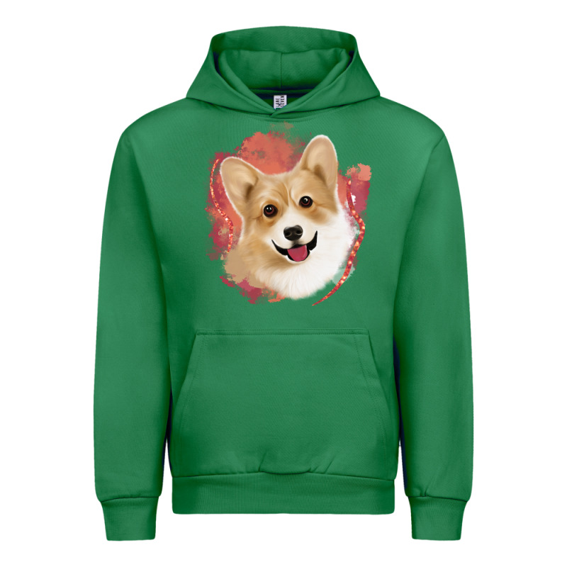 Corgi Peach Watercolor Background Urban Hoodie by Jasminsmagicworld | Teevron
