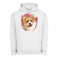 Pigment Lunar Rock corgi peach watercolor background Urban Hoodie - Jasminsmagicworld