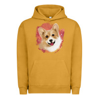 Pigment Peanut Butter corgi peach watercolor background Urban Hoodie - Jasminsmagicworld