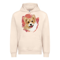 Sandshell corgi peach watercolor background Urban Hoodie - Jasminsmagicworld