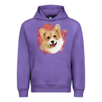 Tulip corgi peach watercolor background Urban Hoodie - Jasminsmagicworld