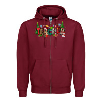Burgundy Christmas teacher Zipper Hoodie - Zillion Design Studio