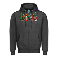 Charcoal Heather Christmas teacher Zipper Hoodie - Zillion Design Studio