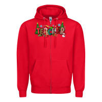 Red Christmas teacher Zipper Hoodie - Zillion Design Studio