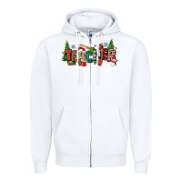 White Christmas teacher Zipper Hoodie - Zillion Design Studio