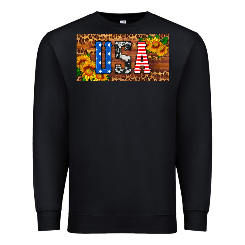 Usa Sunflowers License Plate Premium Sweatshirt by HRA Design Shop | Teevron