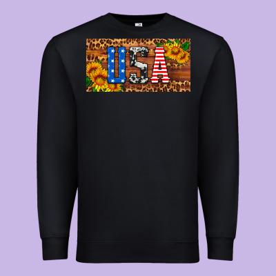Usa Sunflowers License Plate Premium Sweatshirt Designed By Hra Design Shop