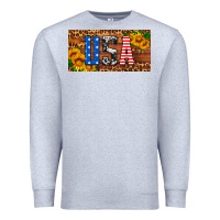 Heather Grey usa sunflowers license plate Premium Sweatshirt - HRA Design Shop