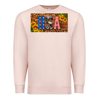 Pale Pink usa sunflowers license plate Premium Sweatshirt - HRA Design Shop