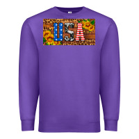 Purple usa sunflowers license plate Premium Sweatshirt - HRA Design Shop