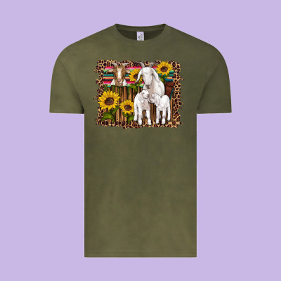 Gats Baby Gots Sunflowers Wooden Serape Leopard Vintage Tee Designed By Artiststas