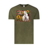 Vintage Olive gats baby gots sunflowers wooden serape leopard Vintage Tee - Artiststas