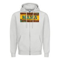 Dove Grey Mama with gemstone Zipper Hoodie - RanaPortraitStore