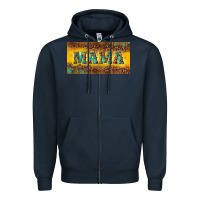 Navy Mama with gemstone Zipper Hoodie - RanaPortraitStore