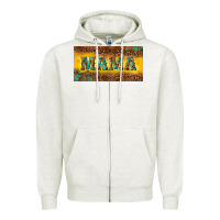 Oatmeal Heather Mama with gemstone Zipper Hoodie - RanaPortraitStore